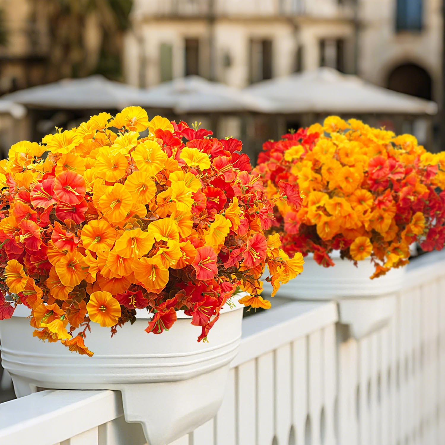 16 PCS Outdoor Fall Artificial Flower - Autumn Thanksgiving Halloween Porch Decor, Faux UV-Resistant Plants for Front Door, Wall, Fence, Fireplace Mantel Decorations - Image 5