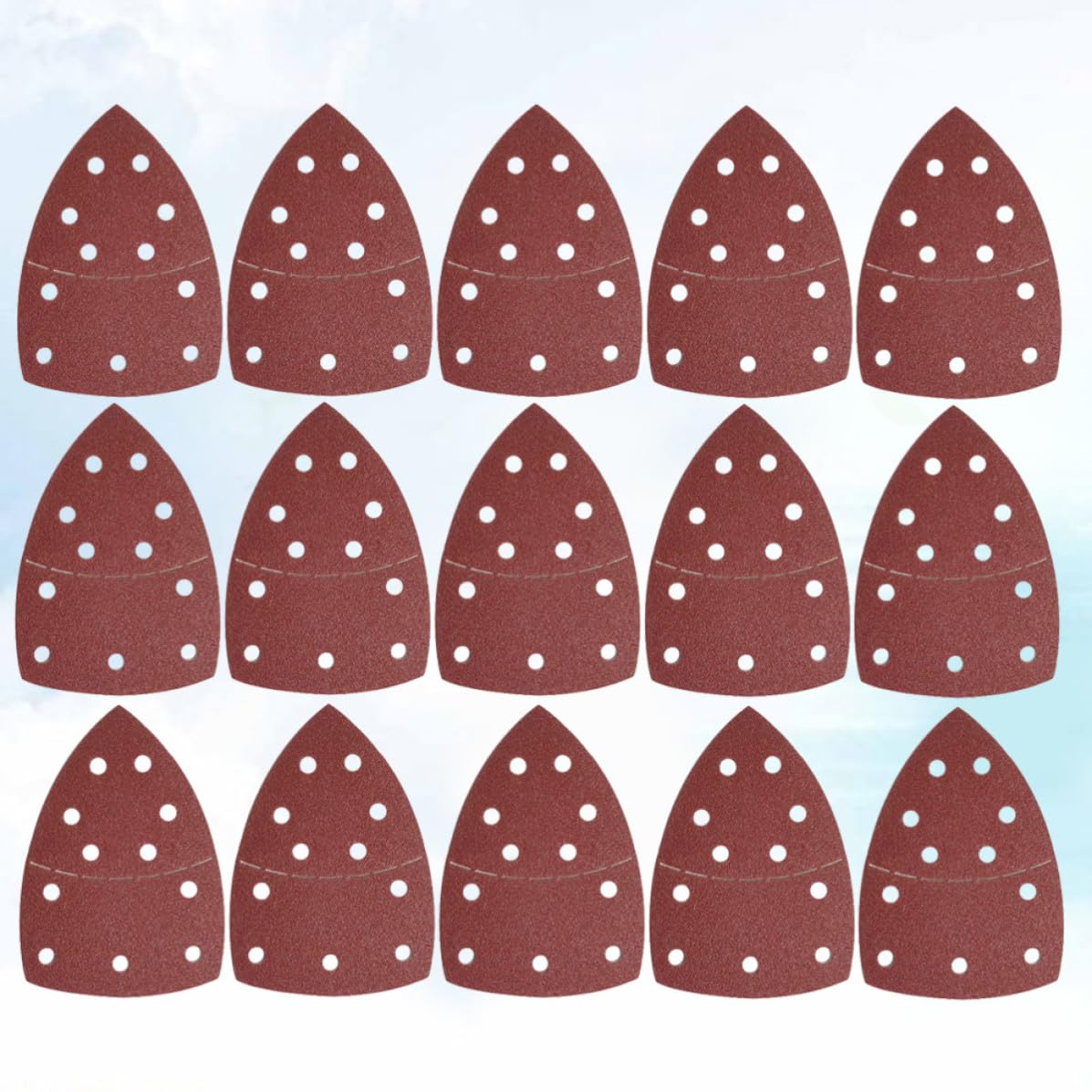50pcs Self-Adhesive Triangle Sandpaper with 11 Holes, Hook and Loop Sanding Discs for Polishing Wood and Stone, Multi-Functional Aluminium Oxide Paper Sanding Detail Set