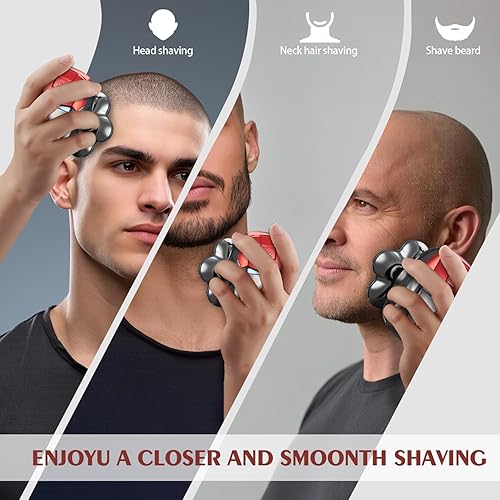Miniatura 8 de Afeitadoras de cabeza 2025 para hombres calvos maquinilla de afeitar eléctrica 5 en 1 kit de aseo impermeable para hombres calvos