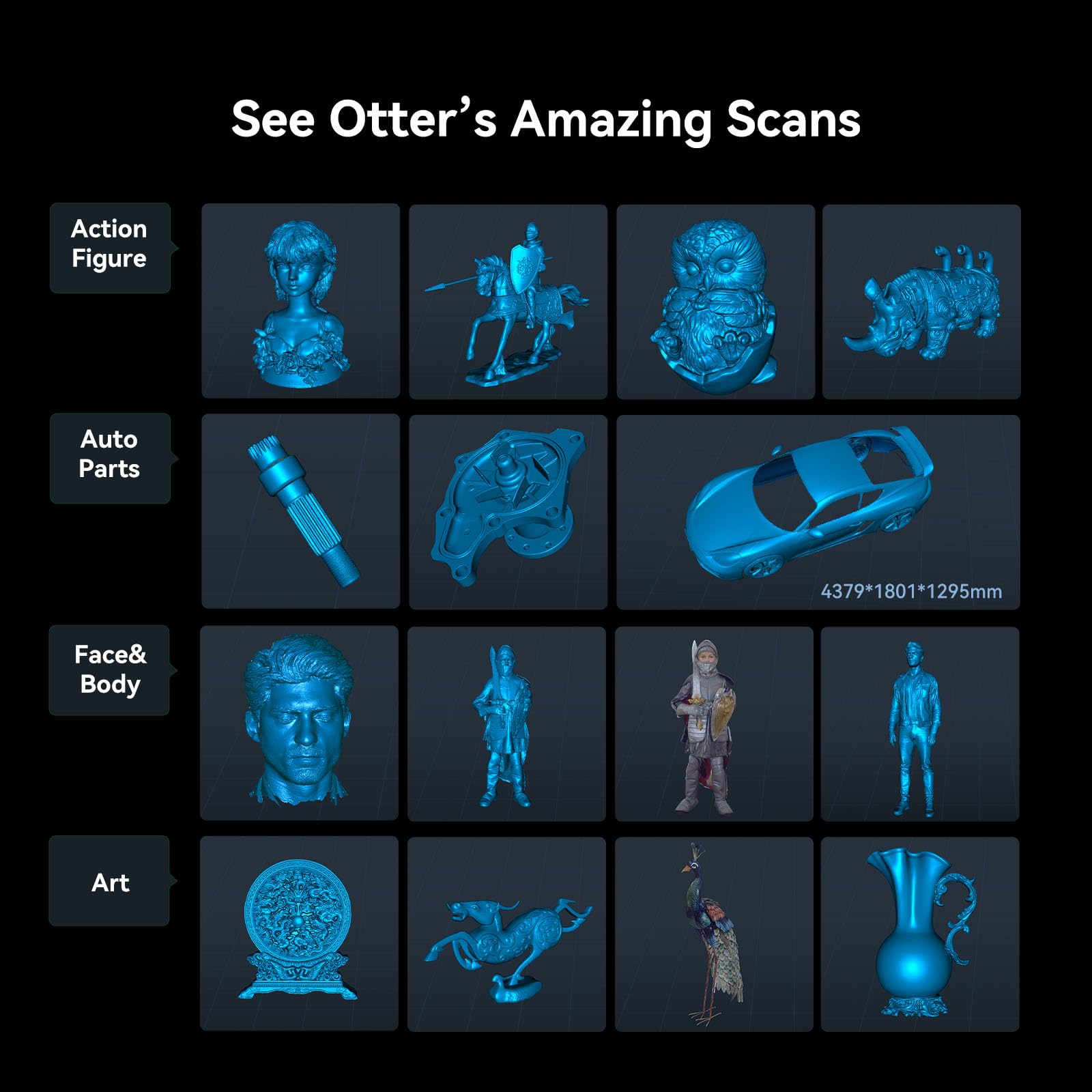 [2024 Upgrade] Scanner 3D Creality CR-Scan Otter pour l'impression 3D, avec vision stéréo à quatre lentilles, suivi anti-vibration, numérisation rapide en couleur