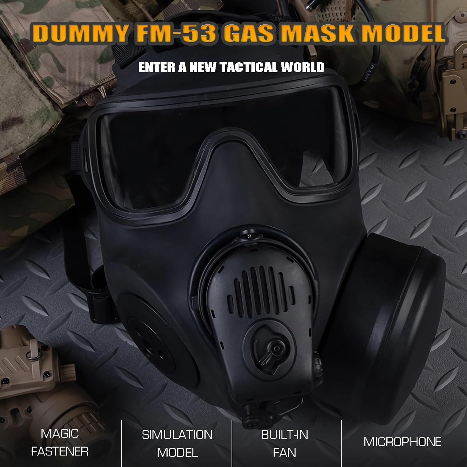 Airsoft Mask Model Full Face Filter Respirator Built-in Fan and Microphone for Movie Props Tactical Cosplay CS Sport Game