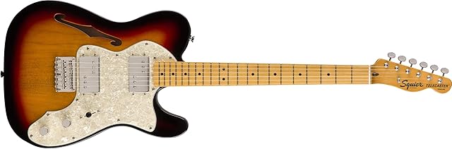 Squier by Fender Classic Vibe 70's Telecaster Thinline Electric Guitar - Maple - 3-Color Sunburst