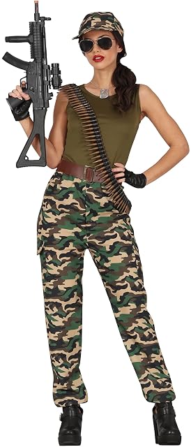 Foto 2 de 6 de FIESTAS GUIRCA Disfraz de Soldado Guerrera Mujer - Disfraz de Combatiente del Ejército