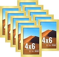 Vista 1 de LaVie Home Juego de 10 portarretratos dorados de 4 x 6 pulgadas, para fotos de 4 x 6 pulgadas, collage de marcos de fotos para galería de pared