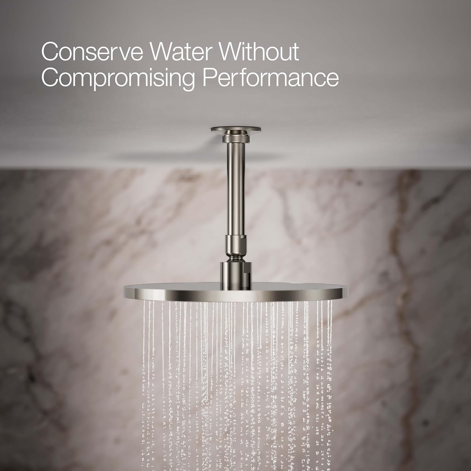 Kohler 13689-SN Contemporary Round 10" single-function rainhead, 2.5 gpm, Vibrant Polished Nickel