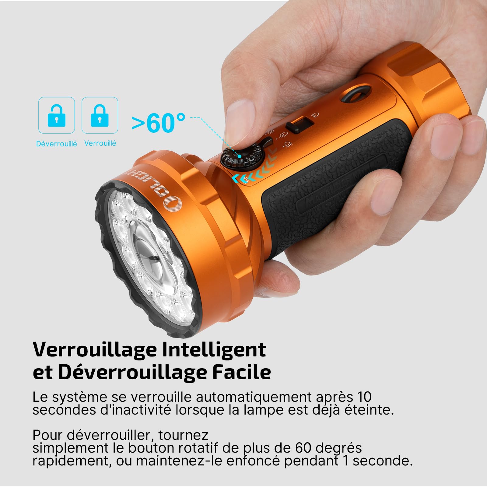OLIGHT Marauder Mini 2 Lampe Torche Led Ultra Puissante 10000 Lumens 750 m | Lampe de Poche Rechargeable MCC&USB, Powerful Flashlight, IPX8 Waterproof, Fonction Spot et Flood pour Camping Sauvetage