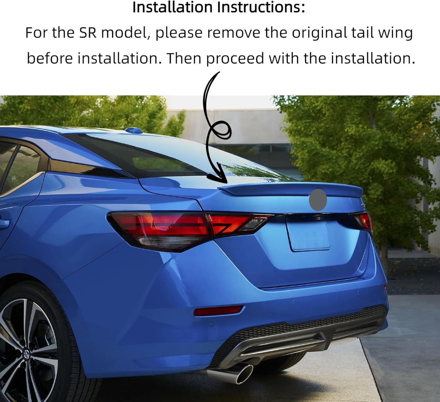 Rear Trunk Wing Spoiler Compatible with Nissan Sentra S SV SR 2020-2025 ABS Plastic Trunk Spoiler Lid Splitter (R Style)