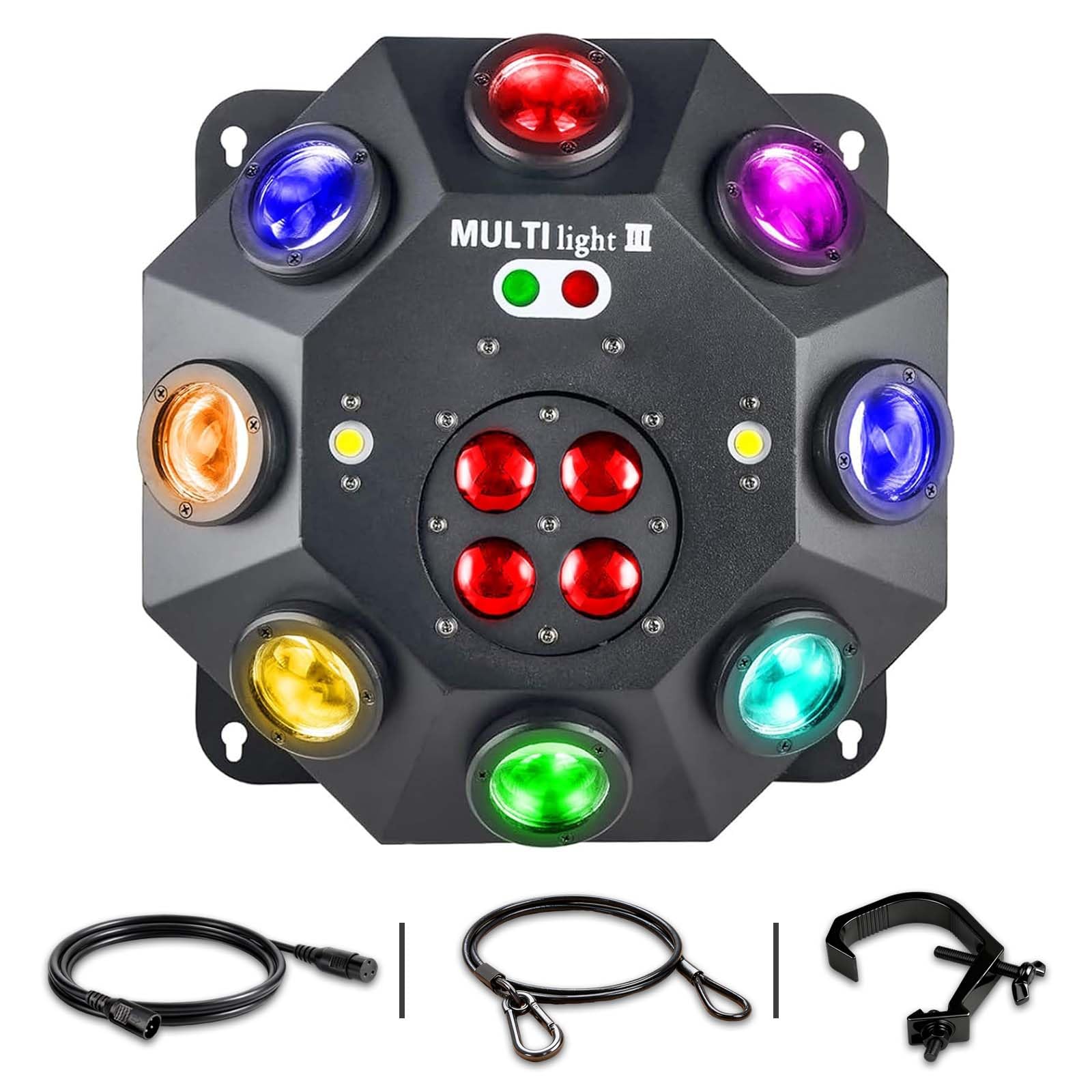 Testa Mobile LED RGBW 70W Per Palco - 4 Perline LED, Apertura Dorata, Rotazione 540°, DMX512, Attivazione Vocale