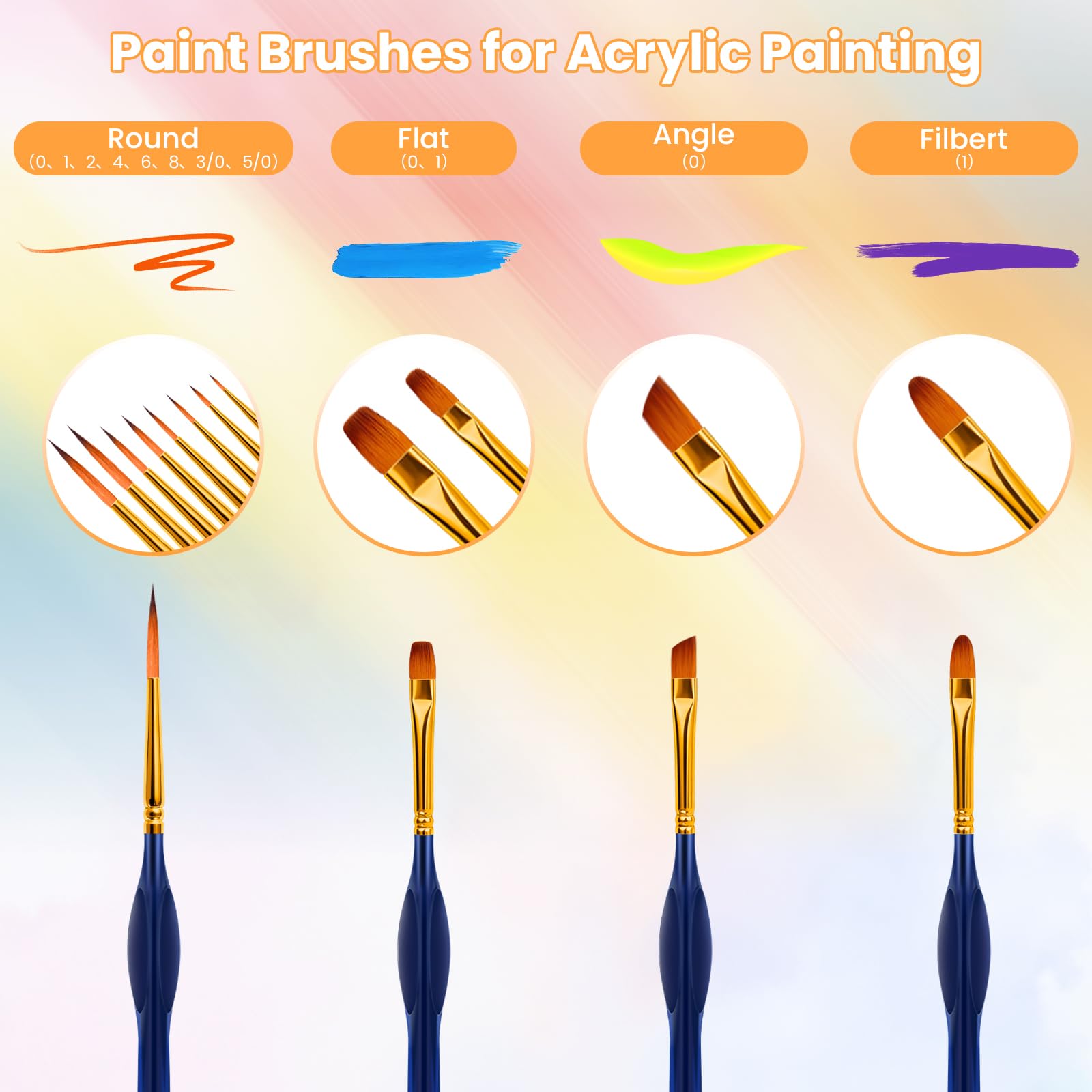 Miniature Paint Brushes - 12pcs for Acrylic & Watercolor -2 Miniature Paint Brushes - 12pcs for Acrylic & Watercolor -2