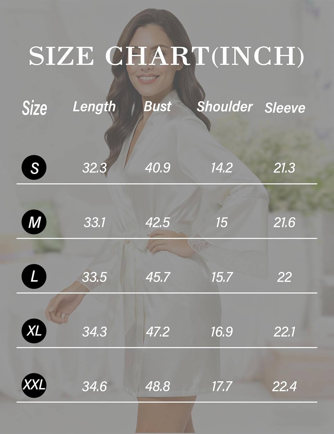 EPLAZA Bride Robe for Wedding Day Womens Satin Silk Short Embroidery Robe Sleepwear Double Layered Sleeves with Lace - Image 8