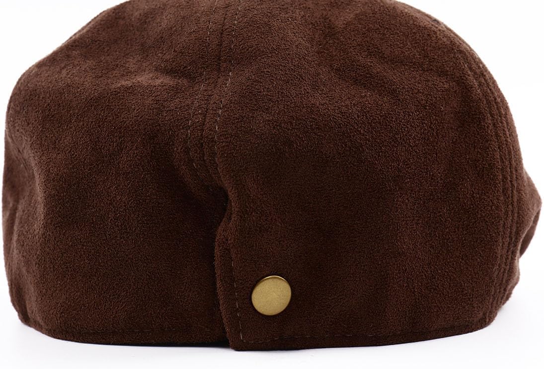 Men's Microsuede Newsboy Cap with Adjustable Snap Back Vintage Flat Hat