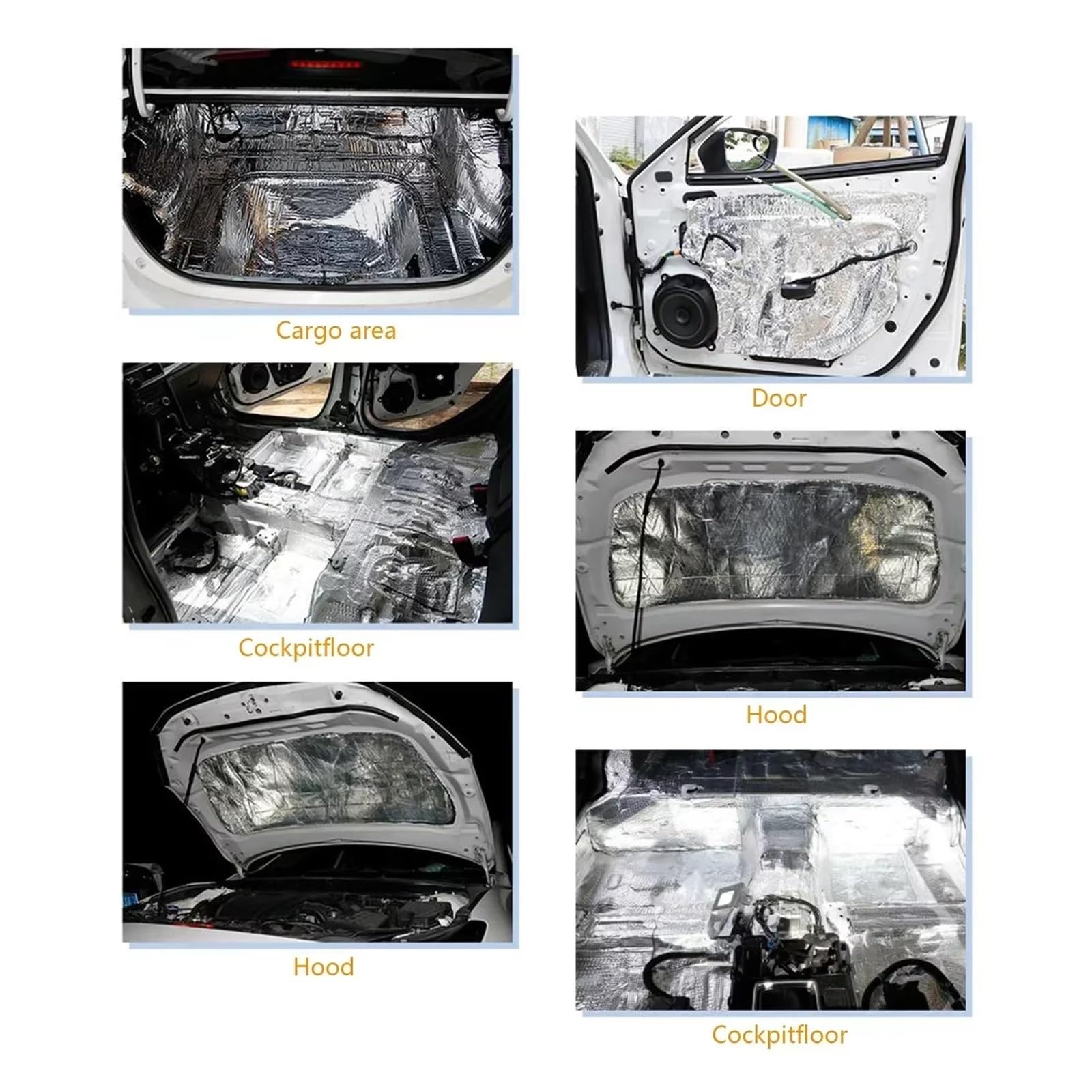 1-3 uds 500*800mm 2mm alfombrilla sonido para coche amortiguador aislamiento térmico acústico estera amortiguadora capó espuma celda cerrada Aislamiento térmico y acústico del capó