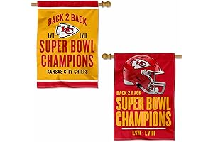 Kansas City Chiefs Super Bowl 2024 Champions Double Sided Yard Flag