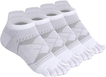 Meaiguo Toe Socks for Men Women-Breathable Low Cut Five Finger Socks For Running with Arch Support 4 Pairs