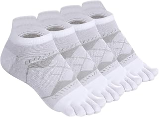 Meaiguo Toe Socks for Men Women-Breathable Low Cut Five Finger Socks For Running with Arch Support 4 Pairs