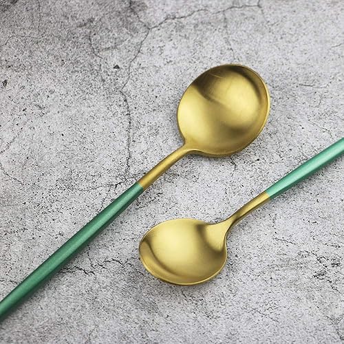 Vista 35 de JASHII Juego de cubiertos y cubiertos de plata mate de acero inoxidable 18/10, juego de 5 piezas de lujo, para bodas, eventos, restaurantes, incluye