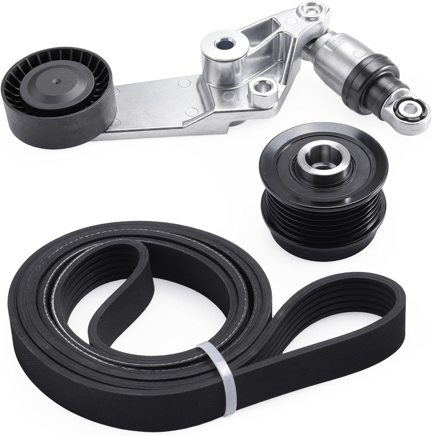 Serpentine Drive Belt Kit with Belt Tensioner & Idler Pulley#38286 37015P