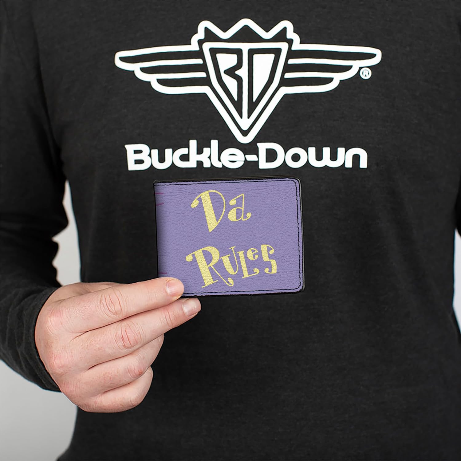Buckle-Down Nickelodeon Wallet, Bifold, The Fairly OddParent Da Rules Book Lavender Yellow, Vegan Leather