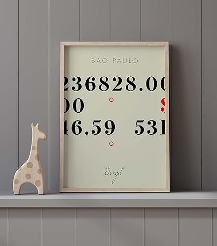 Miniatura 9 de Mapa de Sao Paulo, Brasil, Coordenadas Multilíneas de Colores (18x24)