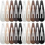 WILLBOND 30 Pieces 3.1 Inch Large Metal Snap Hair Clips Nonslip Barrettes Women Hair Accessories (Five Color)