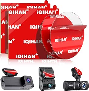 Sticky Adhesive Pads for Dash Cam Mount, 4PCS Double-Sided Heavy Duty Mounting Tape Kit Replacement for Dashcam Car Camera GPS Holder, Universal Clear Sticker for Car Windshield Windscreen Glass