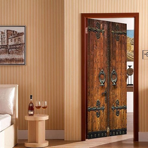 YIZUNNU Calcomanías 3D para puerta de vinilo, autoadhesivas, papel de contacto, despegar y pegar, removibles, 30.3 x 78.7 pulgadas