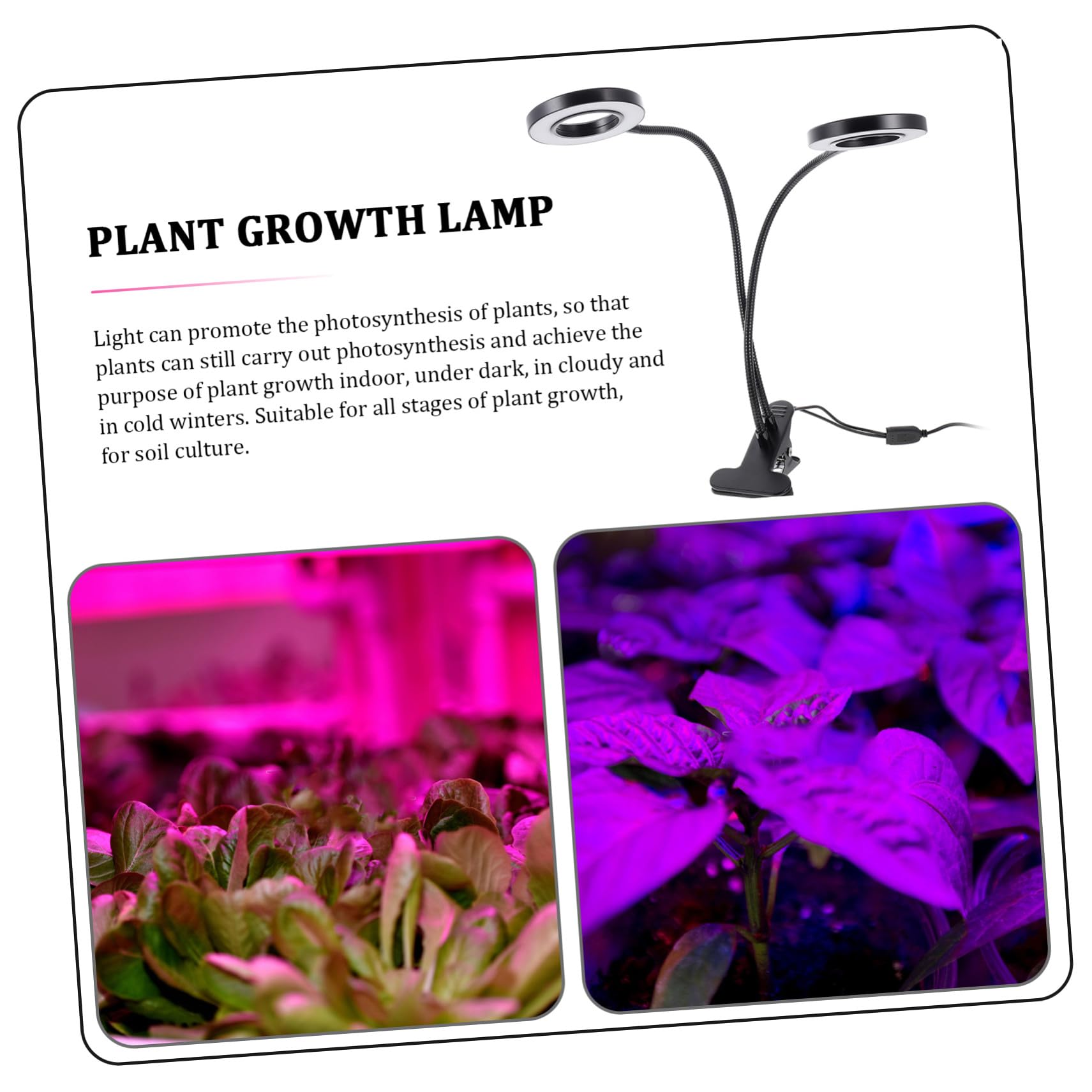 INOOMP Led Pflanzenlampe Clip Mit USB 5v Einstellbares Pflanzenwachstumslicht Für Zimmerpflanzen Full Spectrum Wachstumslicht Für Innenbereiche Energiesparend Und Langlebig