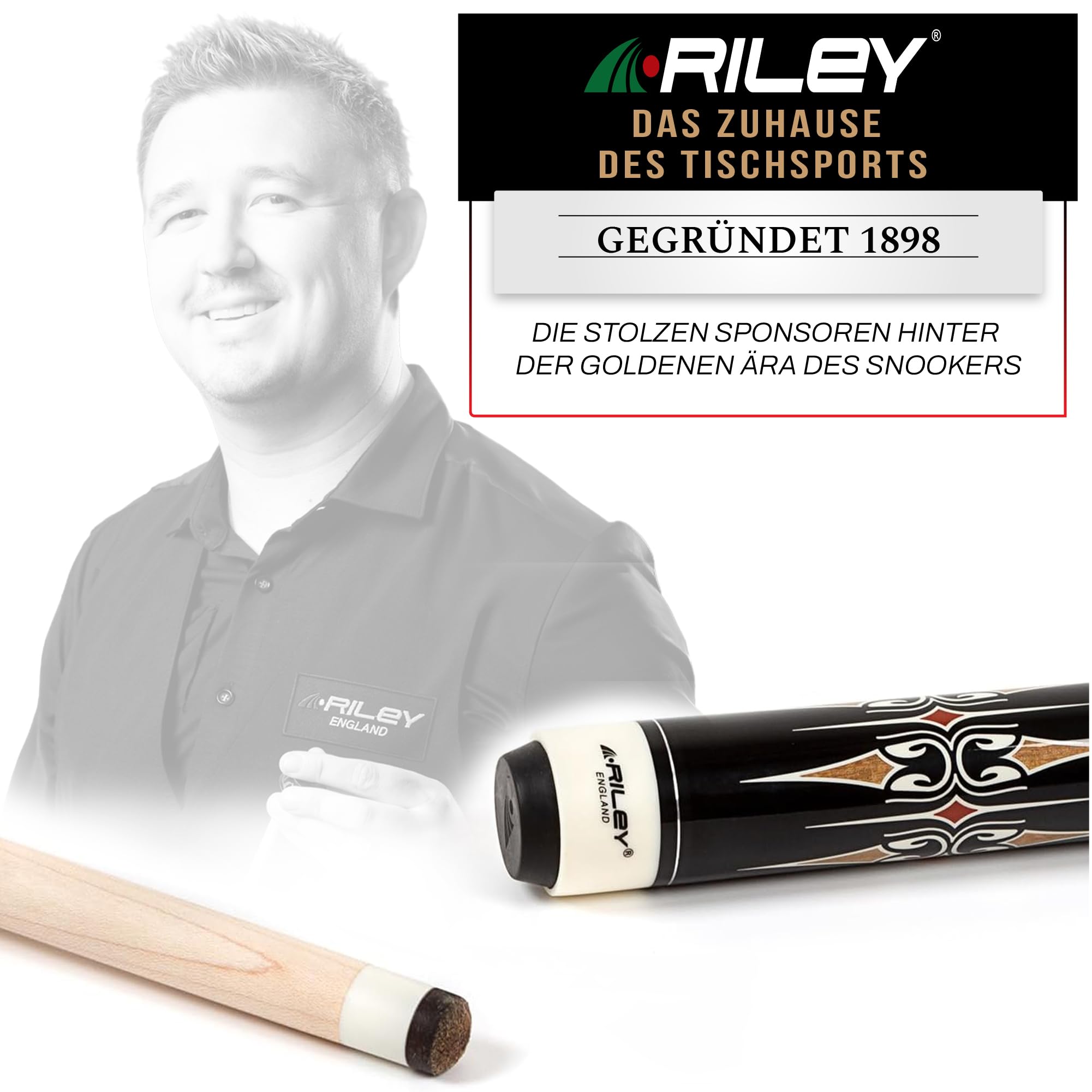 Riley Centurion American Billardqueue mit Kunstledergriff, 147 cm, 13 mm Spitze (P4C)