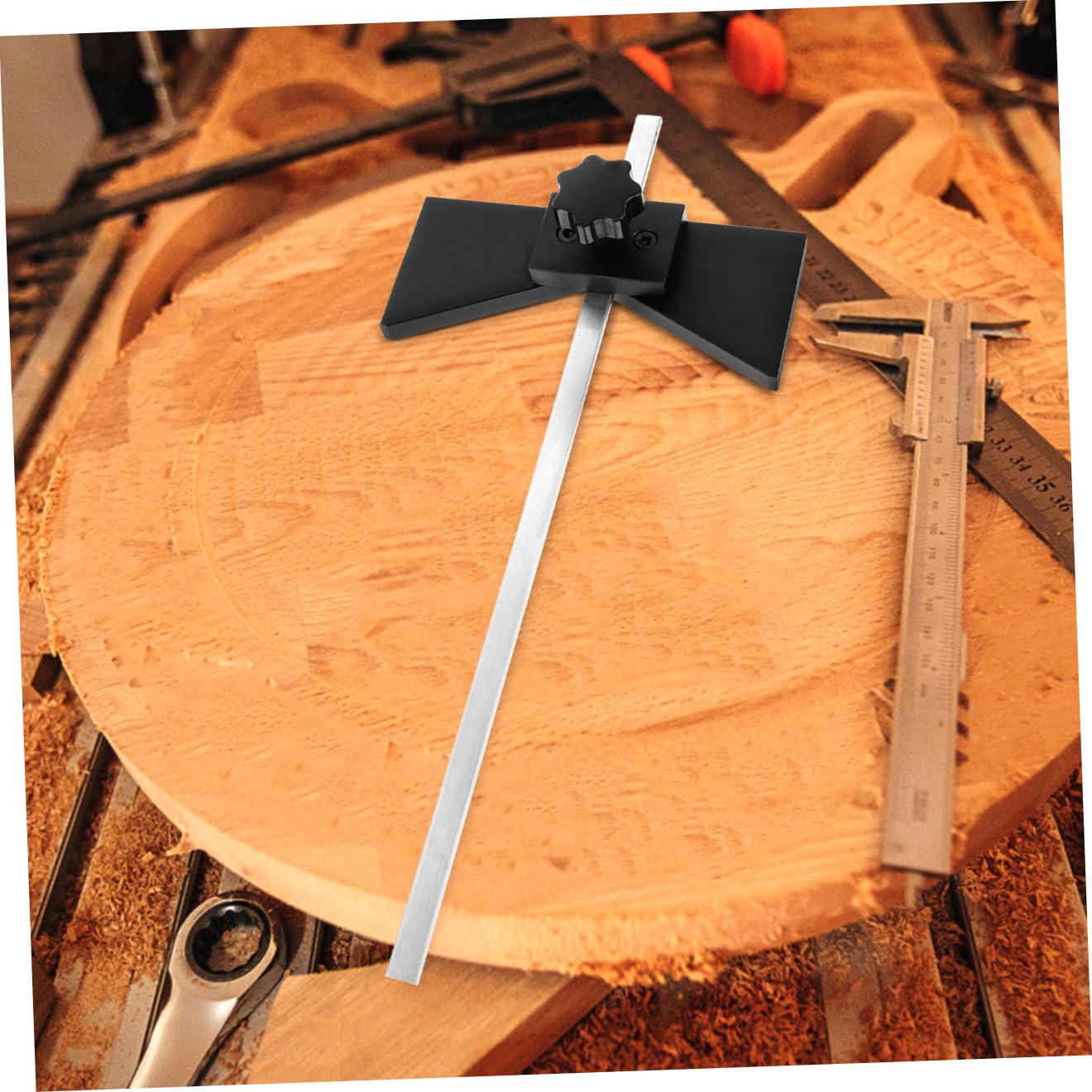 Woodworking Center Finder Scriber Tool Precise Center Marking Gauge for Carpentry Wood Layout and Positioning