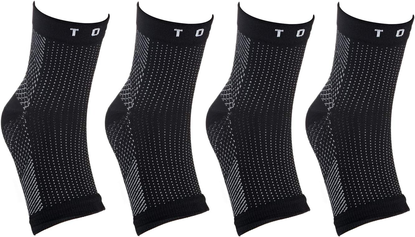 2Pairs Premium Ankle Support Compression Sleeves Unisex, Plantar Fasciitis Foot Socks, Fast Relief from Swelling & Foot Pain (L/XL)