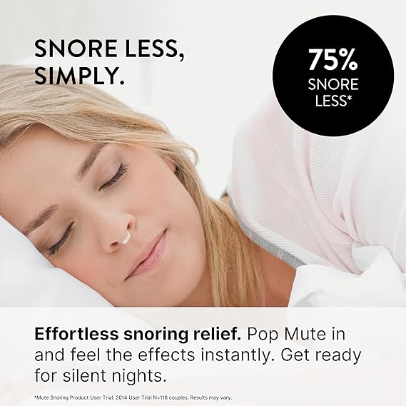 MUTE by Rhinomed Nasal Dilator for Snore Reduction Starter Pack Increases Airflow Anti Snoring Devices Nasal Dilators for Sleeping Transparent Internal Nasal Dilator Snoring Solution