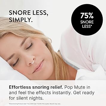 MUTE by Rhinomed Nasal Dilator for Snore Reduction Starter Pack Increases Airflow Anti Snoring Devices Nasal Dilators for Sleeping Transparent Internal Nasal Dilator Snoring Solution