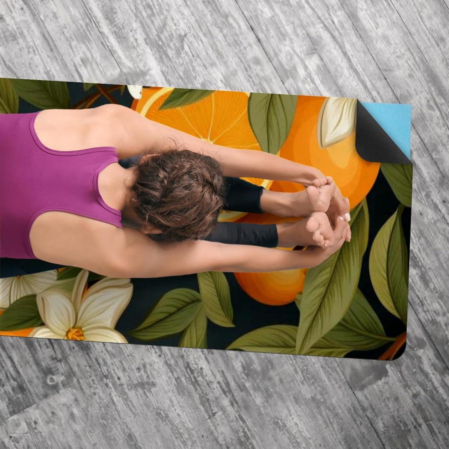 Yoga Towel, Orange Pattern Non Slip Sweat Absorbent Hot Yoga Mat Towel for Hot Yoga, Pilates and Fitness - 72.8" x 26.8"
