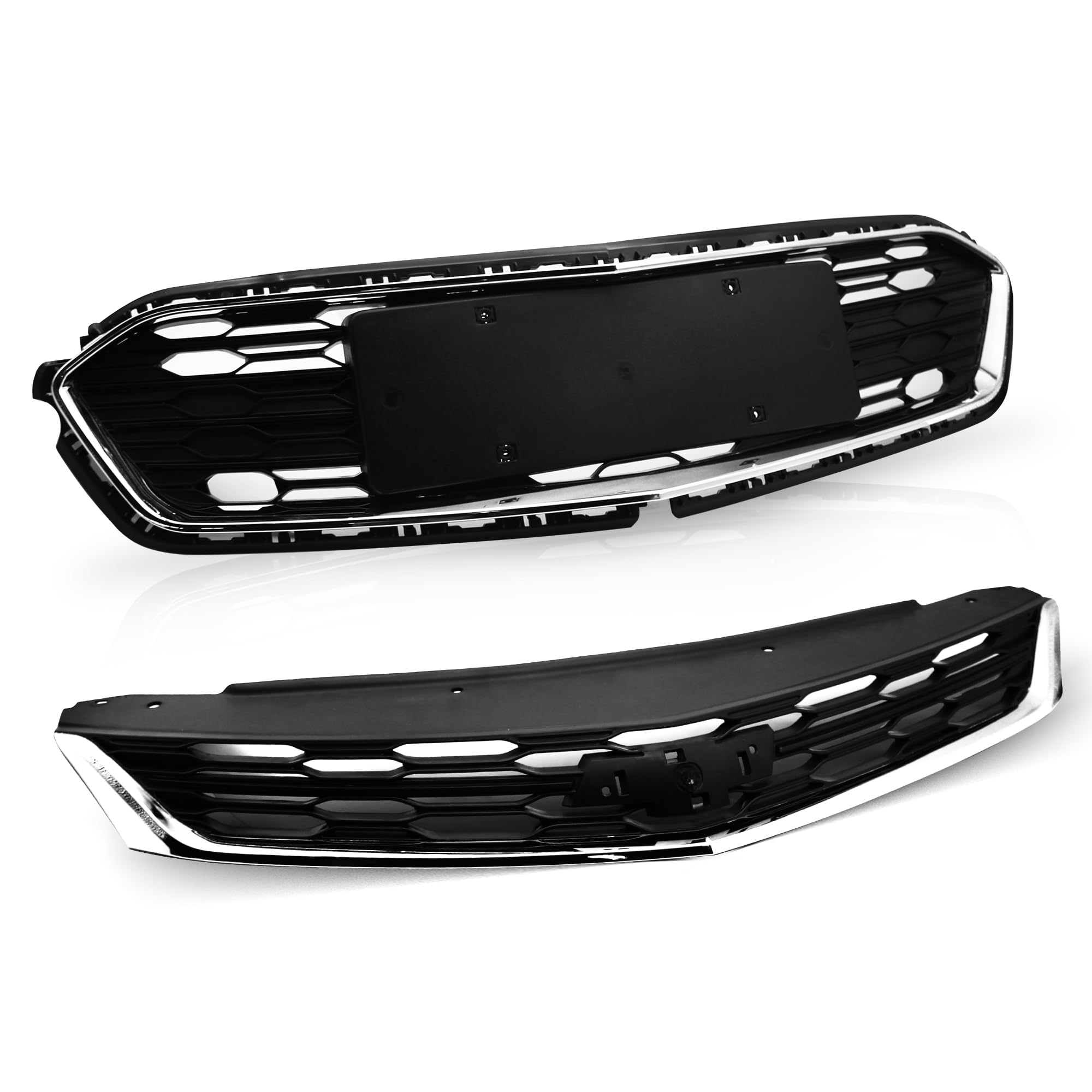 EPOTOOR Fit For 2016-2018 Chevrolet Cruze Sedan Front Upper And Lower Grille Grill Set