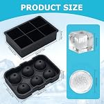 Silicone Ice Cube Tray Set,Sphere Ice Ball and Large Square Ice Cube Tray with Lid for Chilled Drinks, Cocktails, Whiskey,Bourbon, DIY, BPA Free (Black)