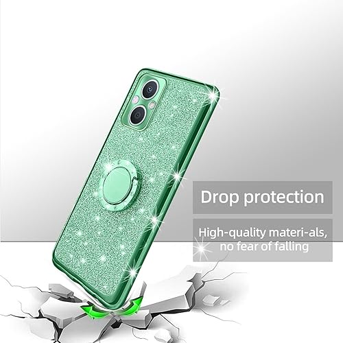 Miniatura 7 de KuDiNi Funda para teléfono N20, OnePlus Nord N20 5G para mujer, bonita funda protectora de TPU transparente suave con purpurina y correa de pie para