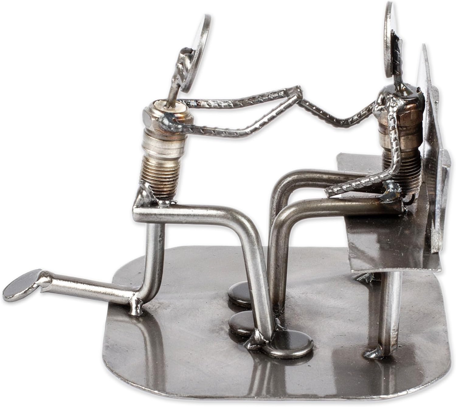 NOVICA Metallic Romantic Recycled Metal Auto Parts Sculpture, 5" Tall, 'Will You Marry Me?'