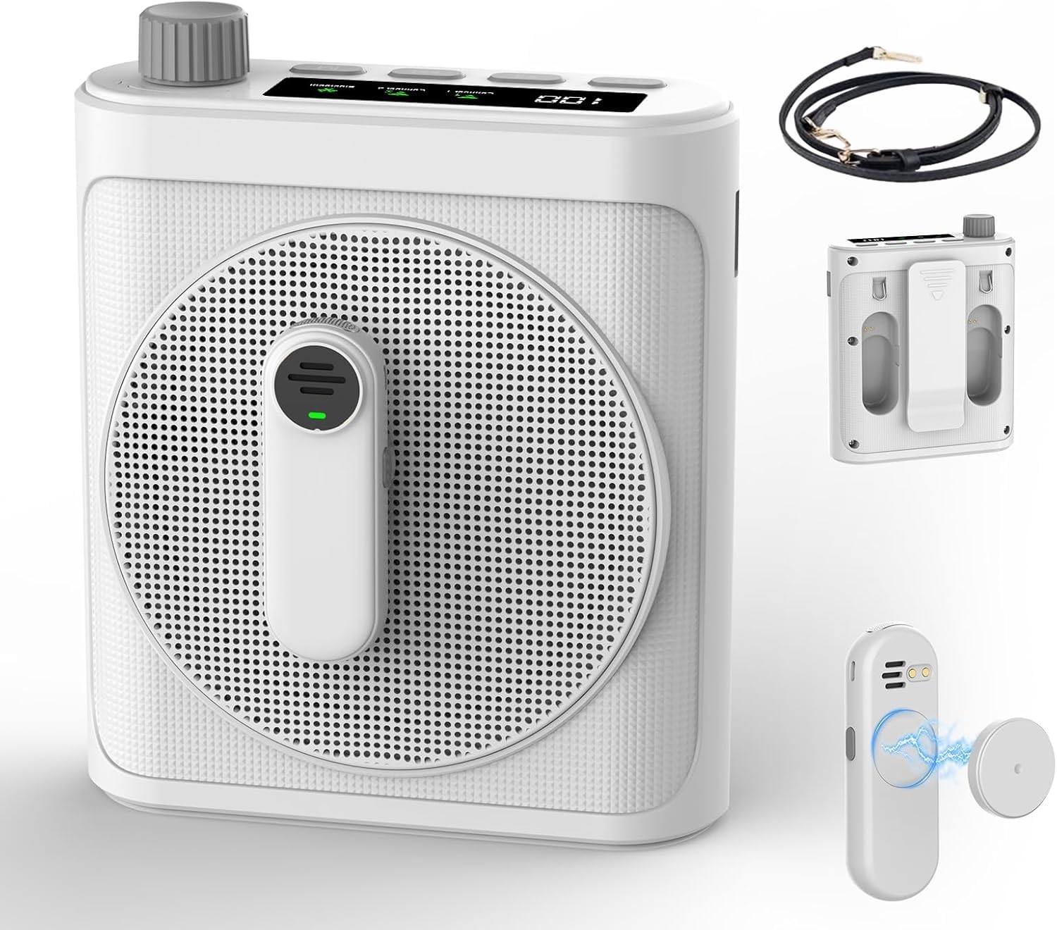 Voice Amplifier for Teachers with 2 Lav Mic, Portable Classroom Microphone for Teachers Wireless, Long Battery Voice Amplifier Wireless Microphone System for Teaching, Speaking, Presentations