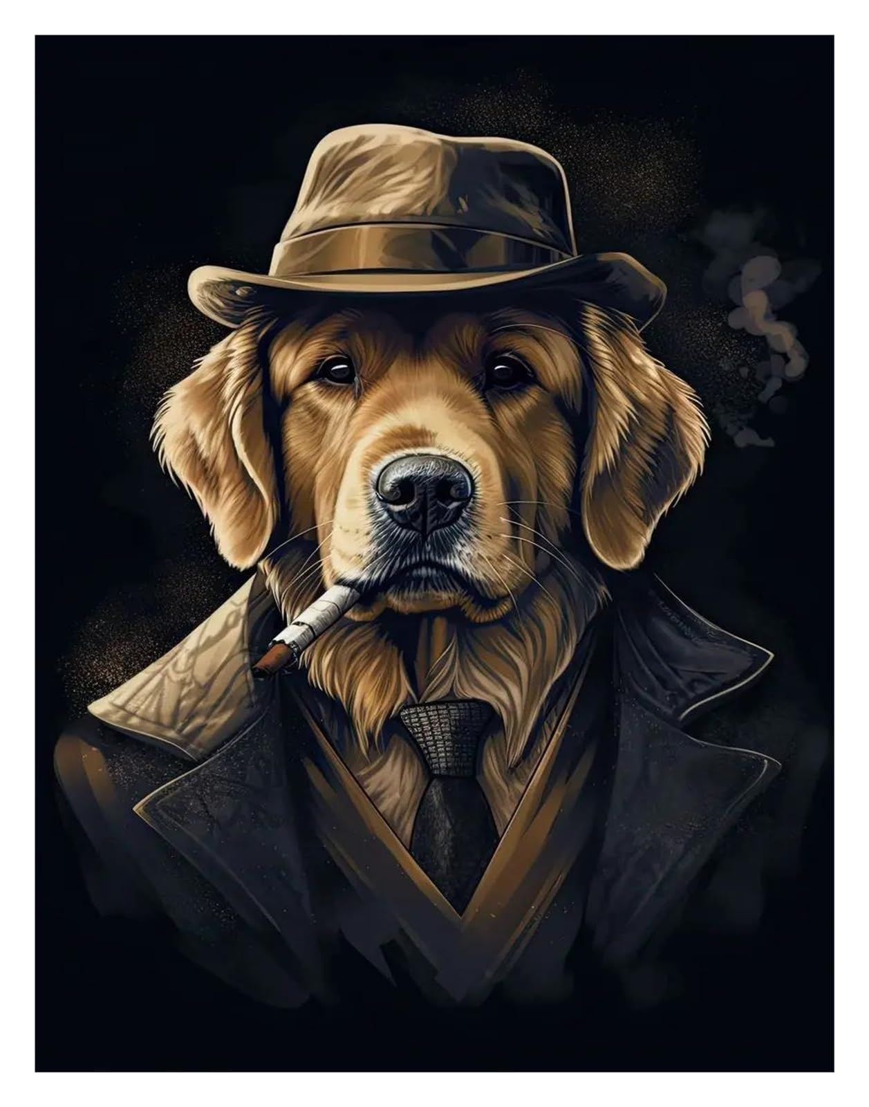 Tableau portraits de chiens impression toile déco maison élégante affiche J 50x70cm