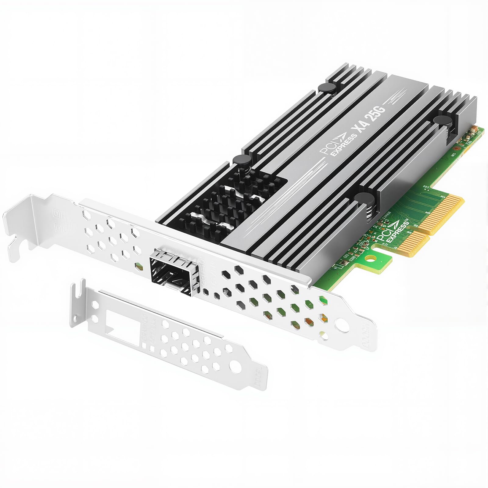 Euqvos for Mellanox ConnectX4 25Gb Ethernet Server Adapter, PCIe 3.0 X4, 1*SFP28 Ports, RDMA, 25/10 / 1 Gbps, 25Gigabit NIC Support Windows Server/Windows/Ubuntu/Linux