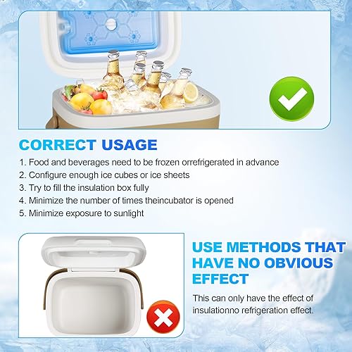 Miniatura 7 de Insulated Portable Cooler 1627 Qt, Lightweight Ice Chest Box, 3 Days Ice Cooler, Hard Cooler for BBQ, Beach,Camping, Picnic