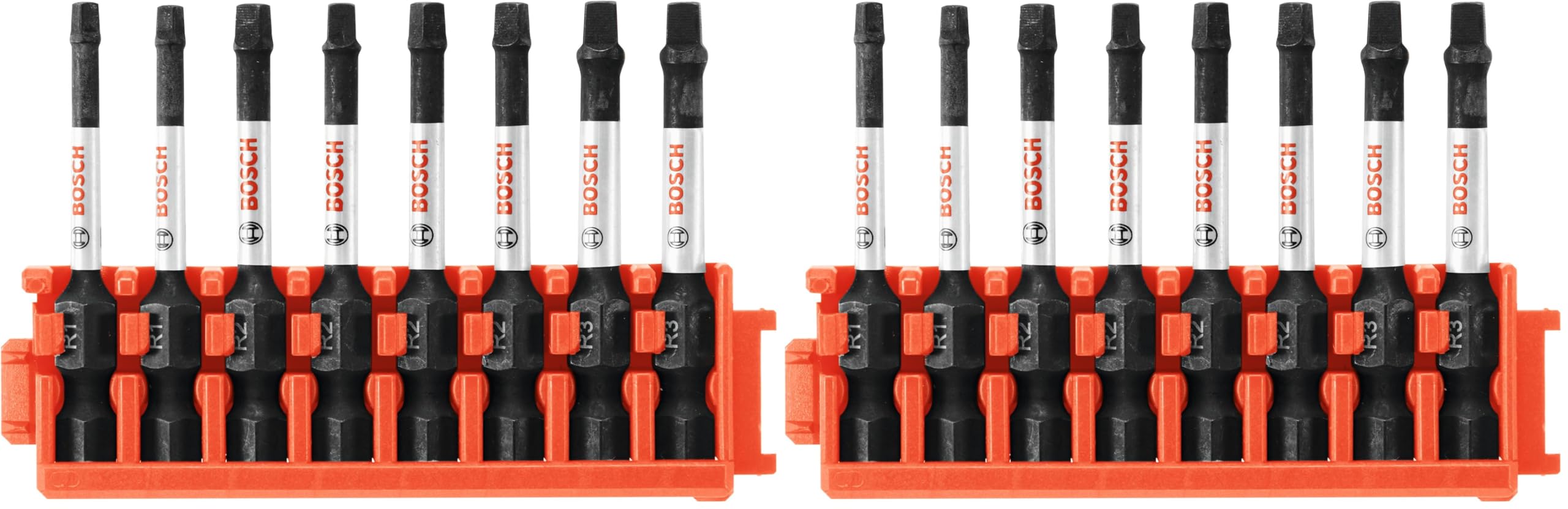 BOSCH CCSSQV208 8-Piece Assorted Set 2 in. Impact Tough Square Power Bits with Clip for Custom Case System (Pack of 2)