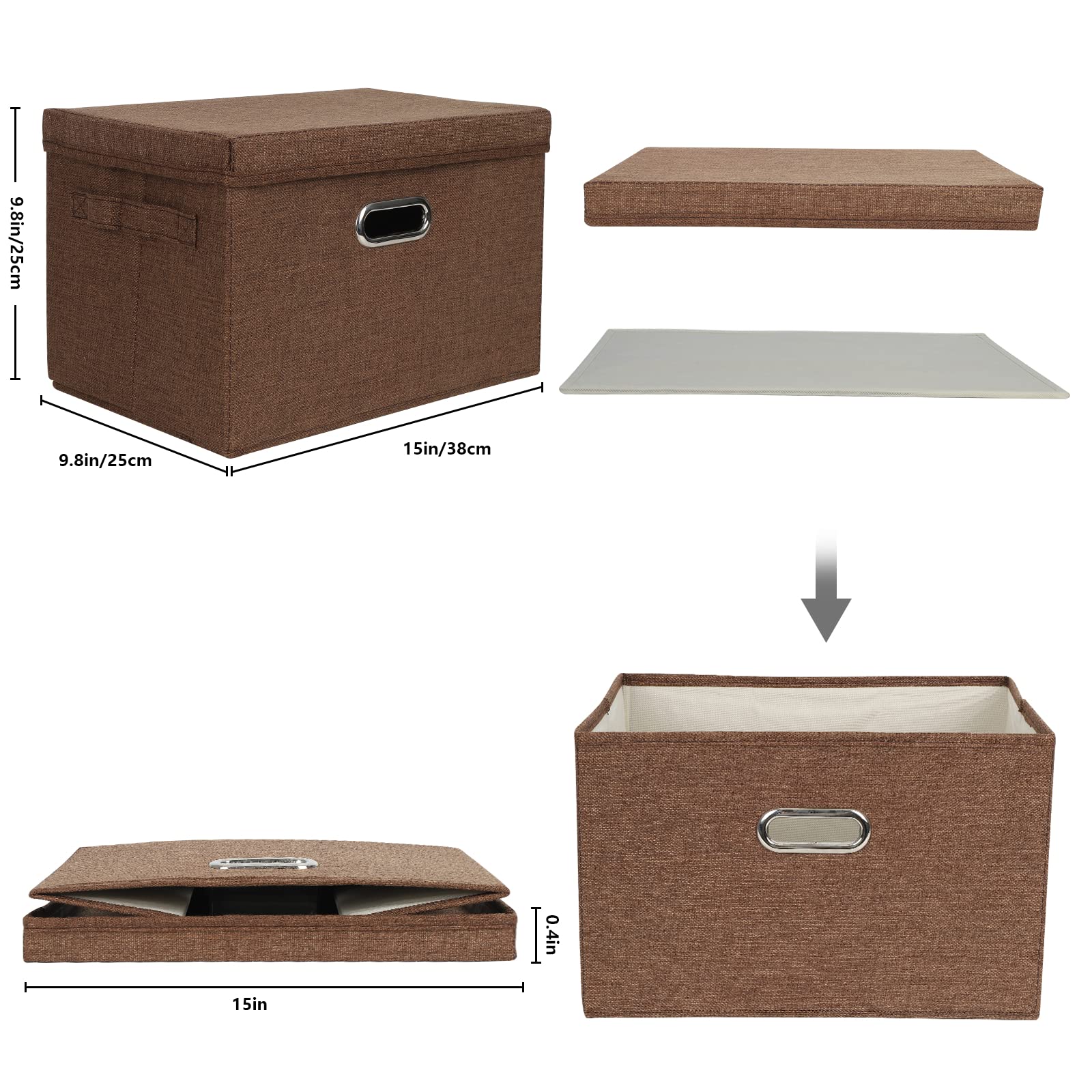 Amazon.com - DAYARD Foldable Storage Boxes with Lids Linen