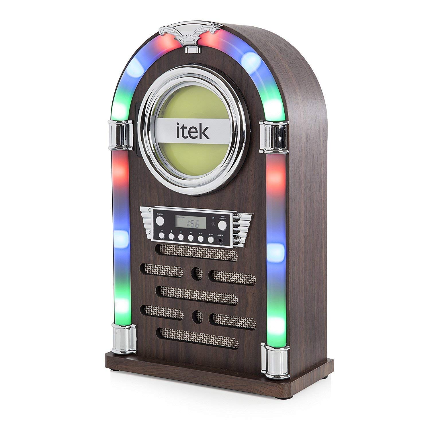 iTek Table Top Jukebox with CD Player, FM Radio and Bluetooth