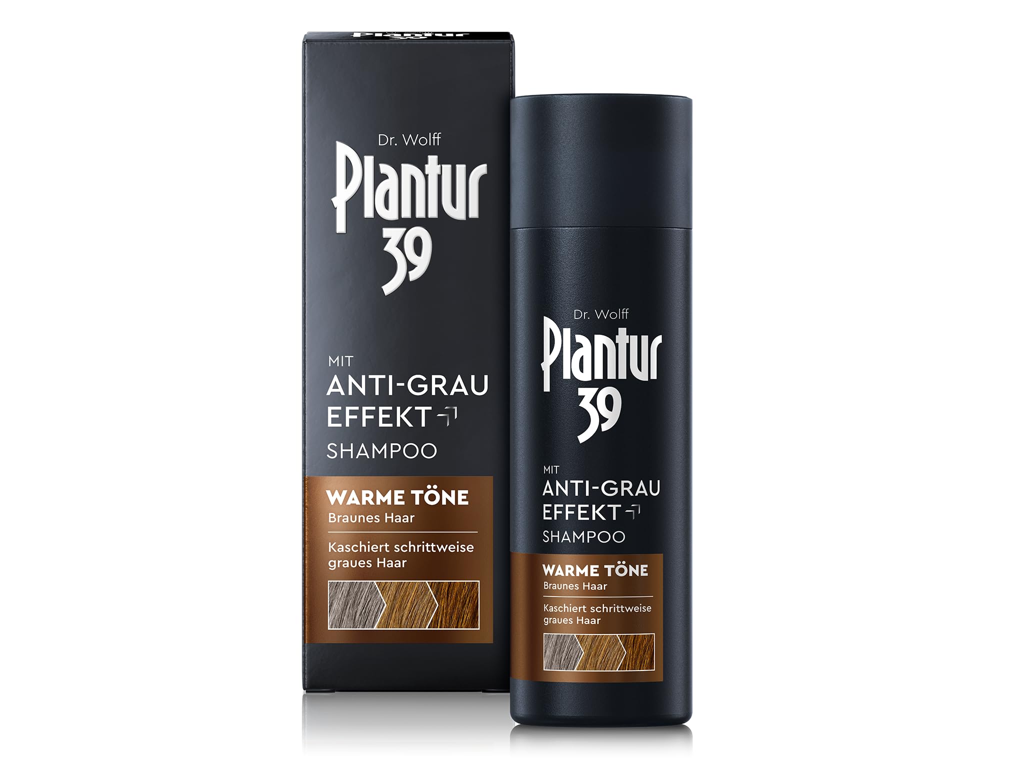 Plantur 39 Anti-Grau Effekt Shampoo, 1 x 200 ml - Für warme Töne und braunes Haar - Kaschiert schrittweise graue Haare ohne Färben - Coffein-Shampoo für Frauen für kräftiges Haar