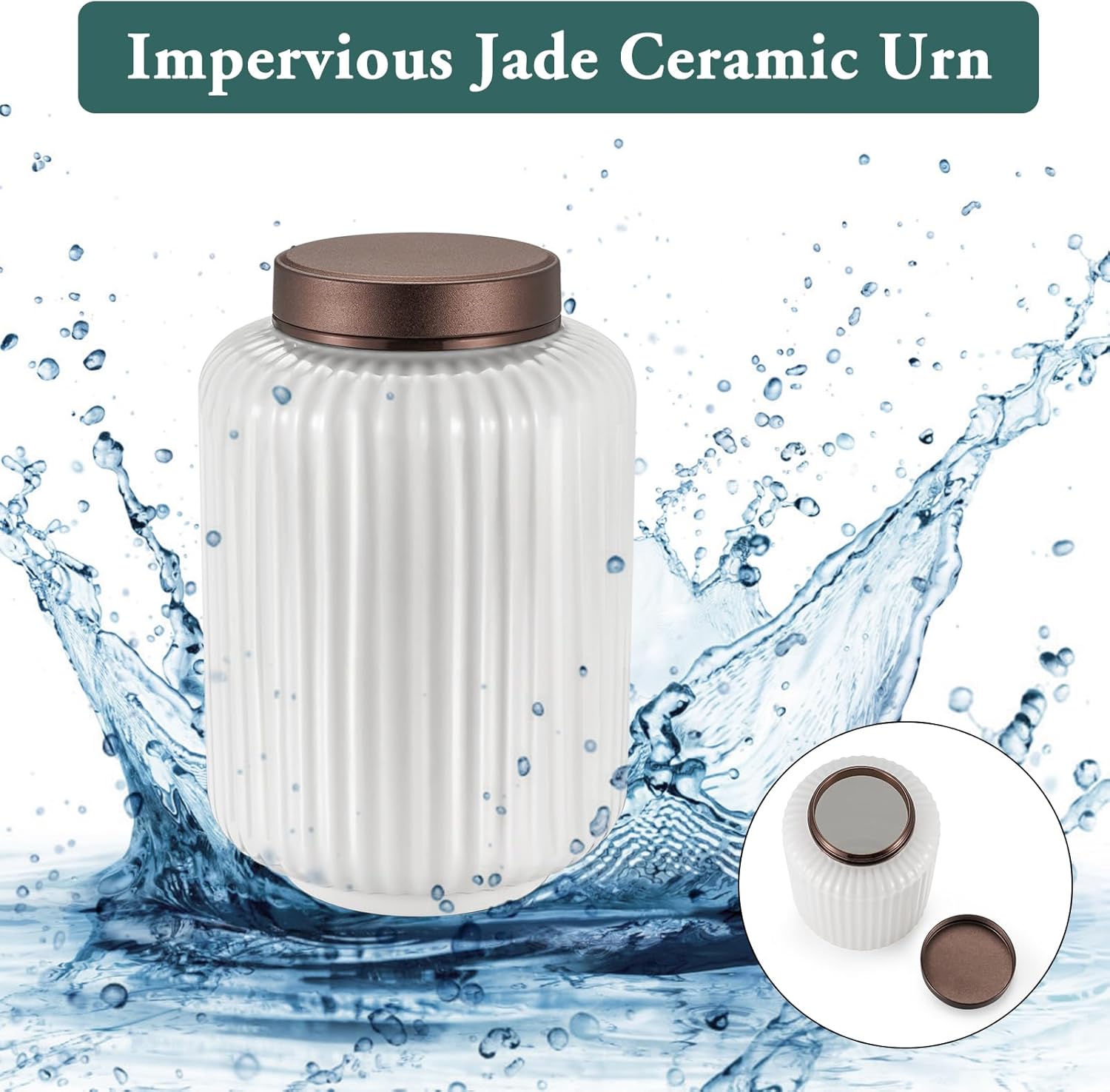 SOITIS Customized Ceramic Urns for Ashes - Small Keepsake for Human Ashes Keepsake, Funeral Cremation, Memorial Urn for Loved One Mini Urns for Ashes Keepsake White Urn for Women Men