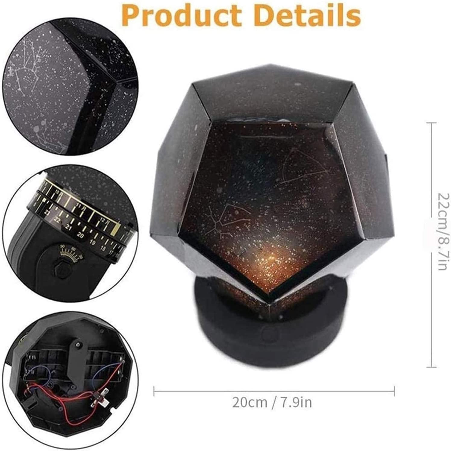 YOUOOK 3 Color Night Light for Kids Rotating Star Night Lights for Boy Girl Moon Sky Projection Lamp — view 2