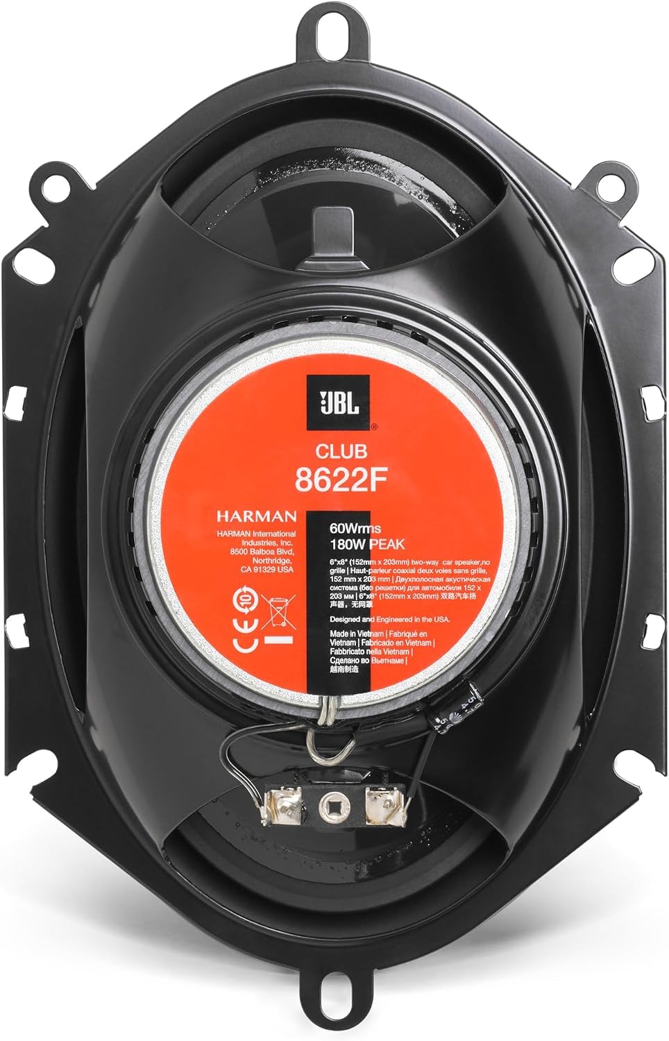 JBL Club 8622 2-Wege Auto Lautsprecher Set von Harman Kardon - 180 Watt KFZ Car hifi Autolautsprecher Boxen - ovale Box groß 5 x 7 - 6 x 8 Zoll | 152 x 203 mm