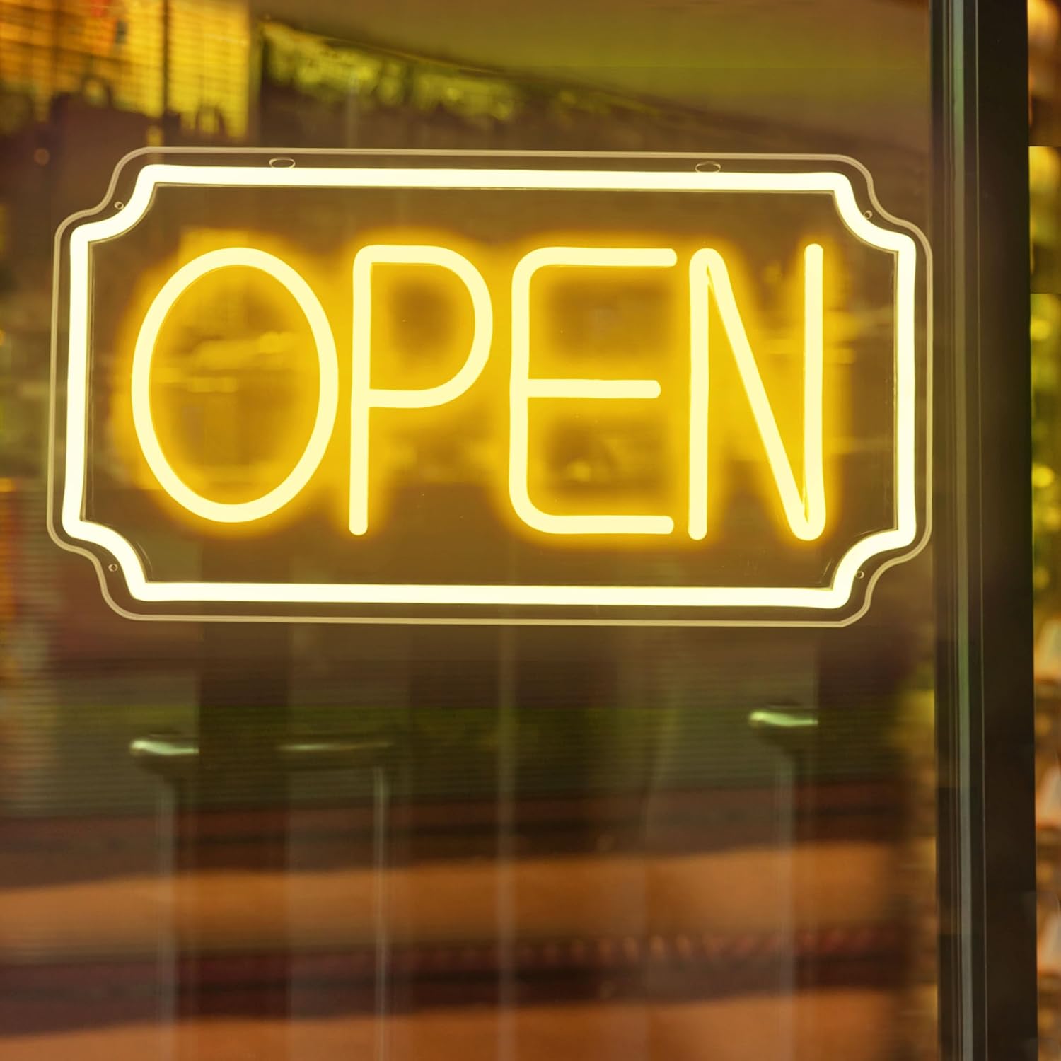 Open Signs for Business, Light Up LED Neon Open Sign for Business Window Storefront, Lighted Open Lights for Retail Bar Cafe Bakeries Barber 16 inch USB Powered