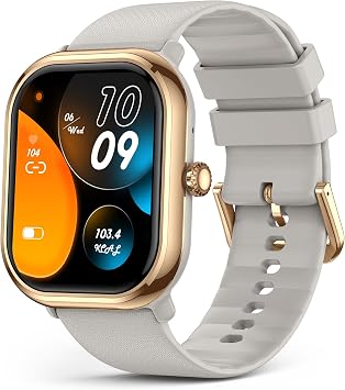 SmartwatchAnswer/Make Call, 1.96" AMOLED Smart Watches for Women with 100+ Sport Modes Blood Pressure Blood Oxygen Heart Rate Monitor, IP68 Waterproof Fitness Tracker Compatible with iOS/Android